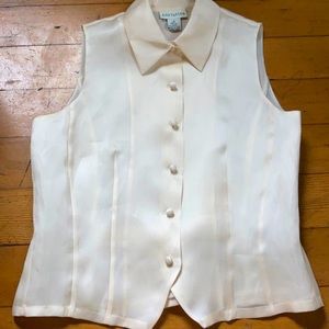 Gorgeous Rare Vintage Ann Taylor Silk Sleeveless Blouse Vest